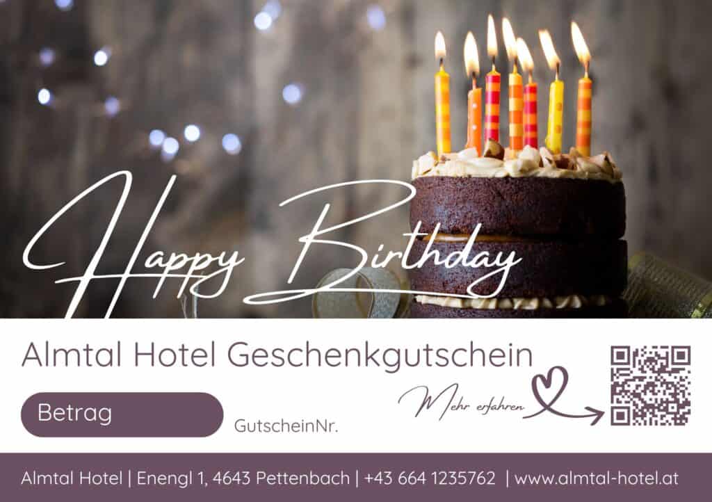 Almtal Hotel Gutschein Happy Birthday