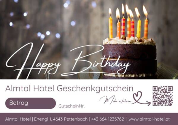 Almtal Hotel Gutschein Happy Birthday